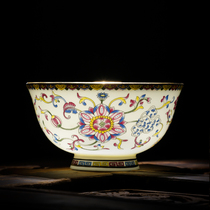 Jingdezhen Ceramic Enamel Color Bowl Plate Phnom Penh Fushou Bowl Customized Return Single Chinese Household Rice Bowl Noodle Soup Bowl