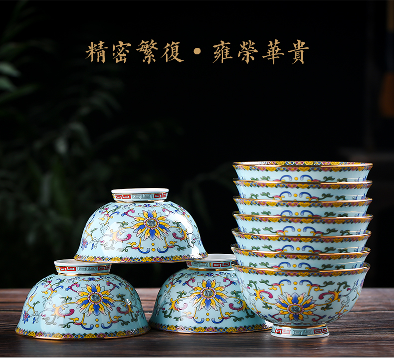 Jingdezhen ceramic dishes suit household meters tall foot job home a single bowl of 10-4.5 inch soup bowl