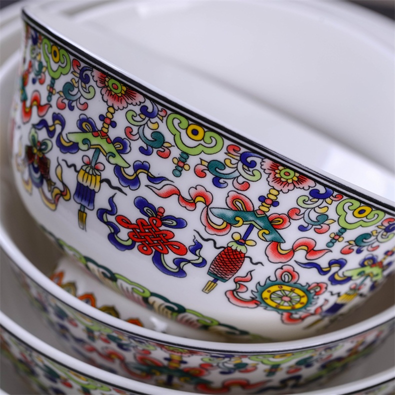 Jingdezhen ceramic Chinese style restoring ancient ways is the life of the dishes suit tall ceramic bowl chopsticks home to eat small bowl single plate