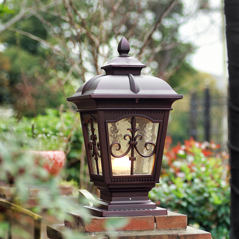 Villa solar column lamp waterproof outdoor courtyard lightsOutdoor door wall lampGarden pillasGarden lampposts