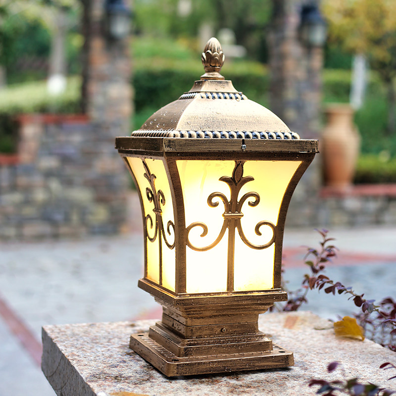 Wall lamp post head lamp solar lamp gate lamp garden lamp led outdoor door post lamp villa European wall head lamp