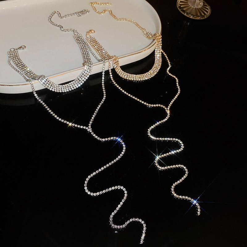 Necklace Accessories Women's Chest Chain Jewelry Pure and Sexy Body Chain Internet Celebrity Versatile Clavicle Chain Sweet and Cool Spicy Girl Chain