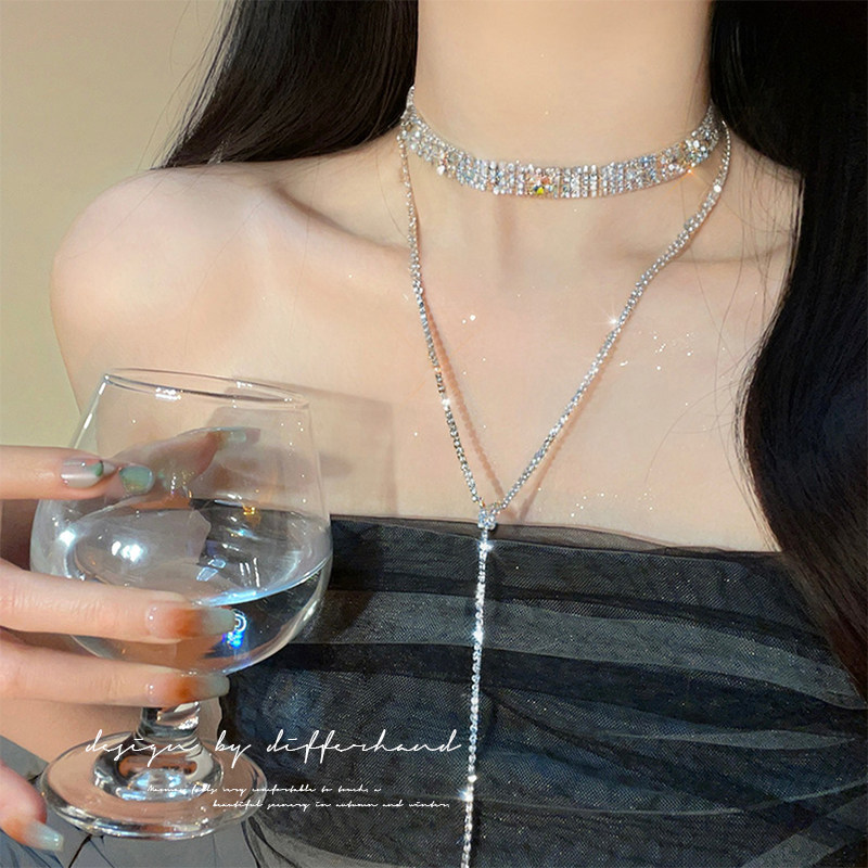 Necklace Accessories Women's Chest Chain Jewelry Pure and Sexy Body Chain Internet Celebrity Versatile Clavicle Chain Sweet and Cool Spicy Girl Chain