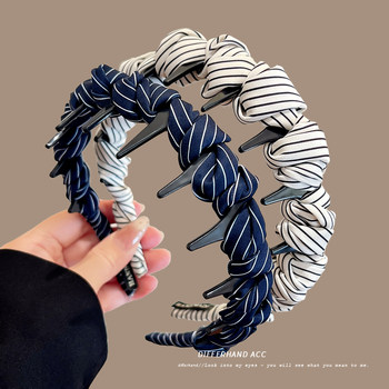Headband 2025 New Model, High-End Korean Style Striped Headband with Teeth, High Cranial Top, Non-Slip, Hair Accessory for Daily Wear