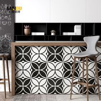 Nordic style black and white tiles 300 bar counter mixed wall tiles Restaurant bathroom kitchen small floor tiles