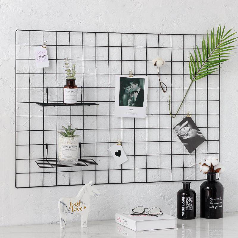 Student dormitory desktop bedside storage hanging basket ins girl heart net red bedroom decoration iron grid storage rack