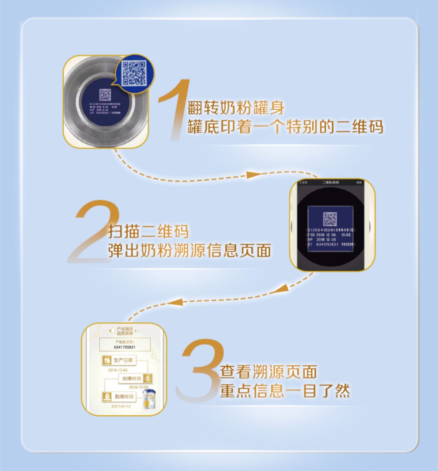 【启赋蓝钻】3段婴幼儿成长配方牛奶粉810g*2罐旗舰店官网正品