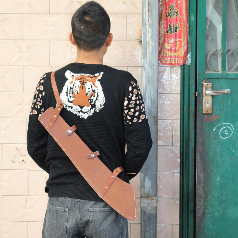 Film and TV Stage Performance Props Bull Leather Red Army Large Knife Set Inclined Back Knife Sheath Wooden Red Army With Great Knife Collection