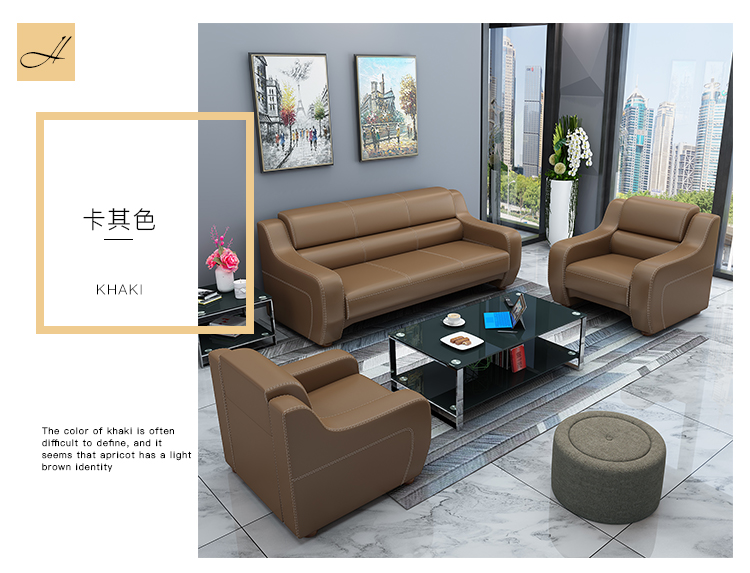 Sofa văn phòng đơn giản hiện đại ba người nội thất văn phòng họp kinh doanh tiếp tân văn phòng sofa kết hợp bàn cà phê