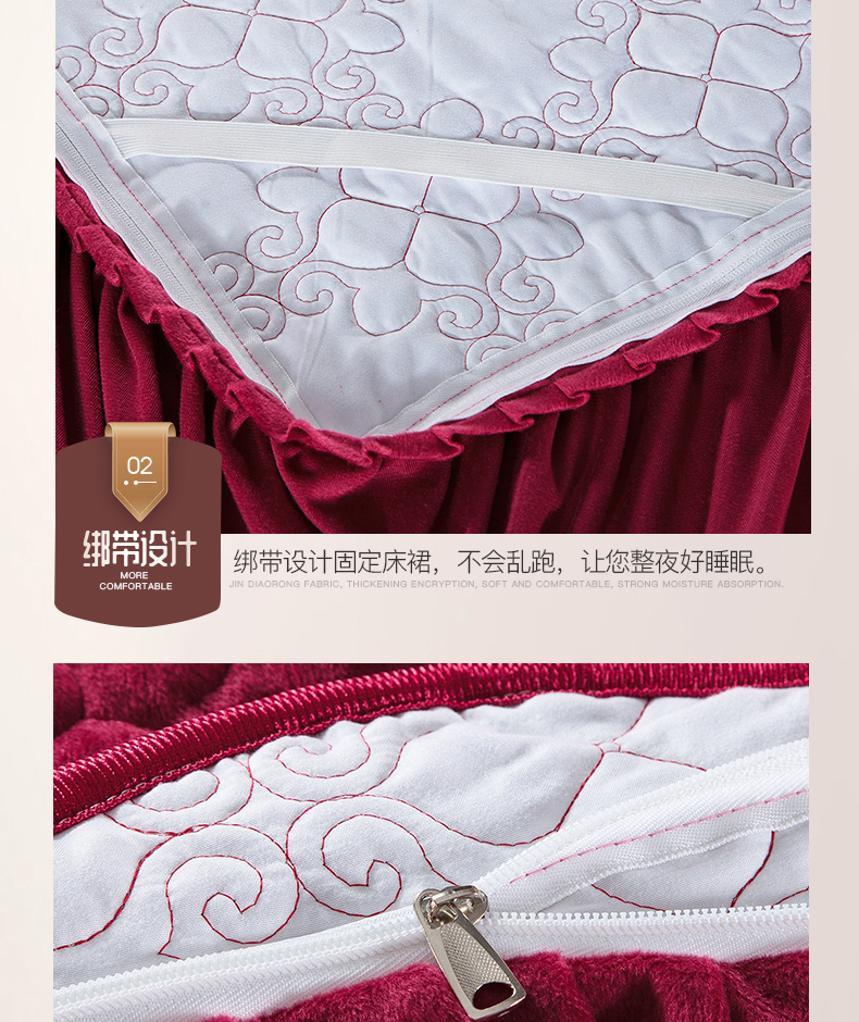 Mùa đông ấm áp kiểu châu Âu pha lê cashmere váy đơn mảnh san hô lông cừu bìa giường Simmons trải giường dày flannel flannel - Váy Petti váy giường
