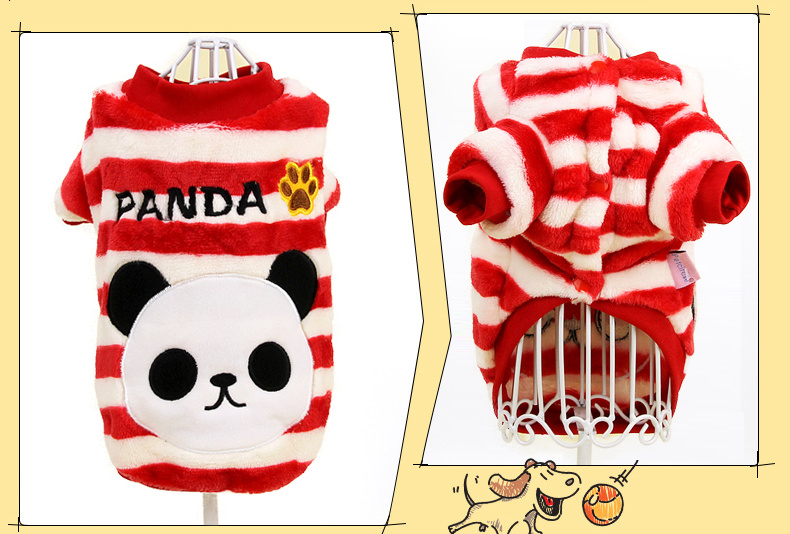 Quần áo chó mùa thu và mùa đông gấu trúc sọc tải poodle Teddy Bomei quần áo schnauzer hơn trang phục gấu trúc - Quần áo & phụ kiện thú cưng quần áo chó poodle
