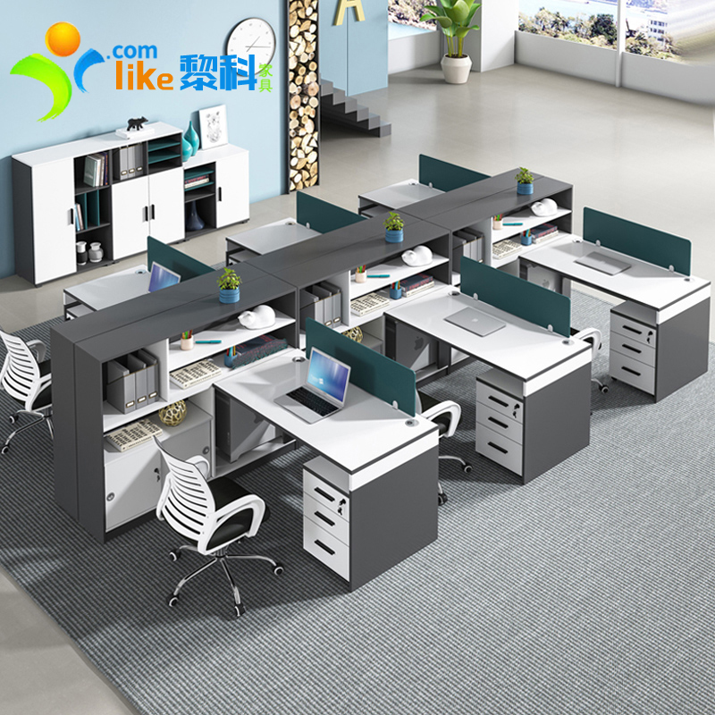 Office chair combination financial table simple modern six 4 6 four staff office staff card position furniture