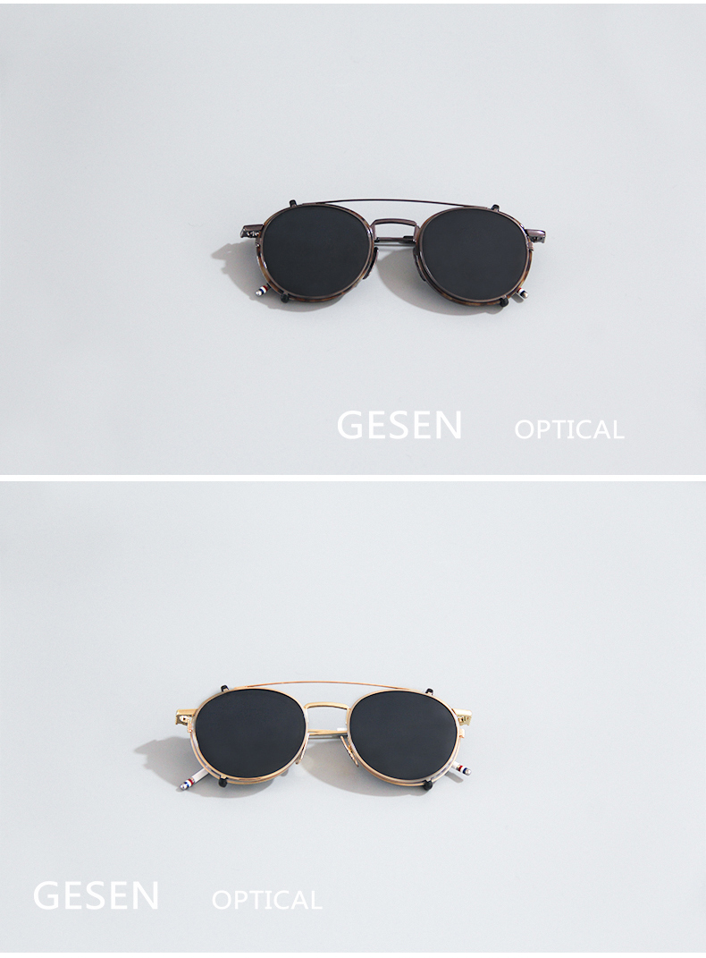 Sáu chú bác với lao retro người đàn ông và phụ nữ thủy triều khung hình bầu dục với cận thị độ kính khung phân cực clip kính mát kính chống bụi