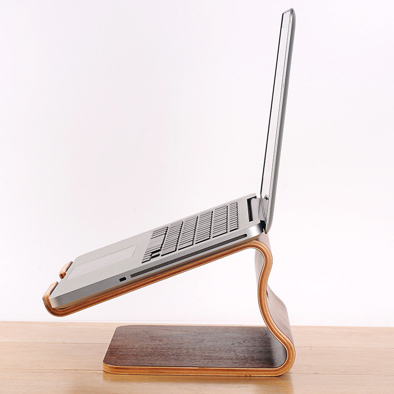 Wooden laptop holder pad heightening of wooden depository macbook handheld desktop on heat dissipation office