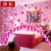 Door curtain Bead curtain Summer pastoral decoration Long and short bead bead chain Bedroom living room finished crystal partition curtain free hole