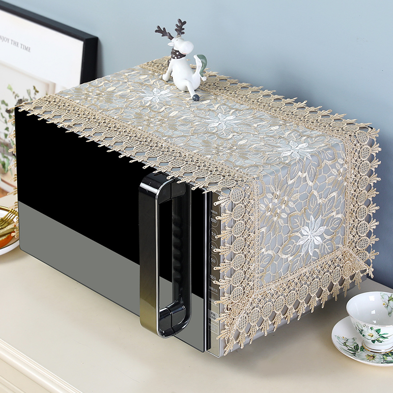 Warm Love Microwave Hood Universal Cover Cloth dust cover Anti-oil stain coated oven cover Home Refrigerator Dust Embroidered cover towels-Taobao