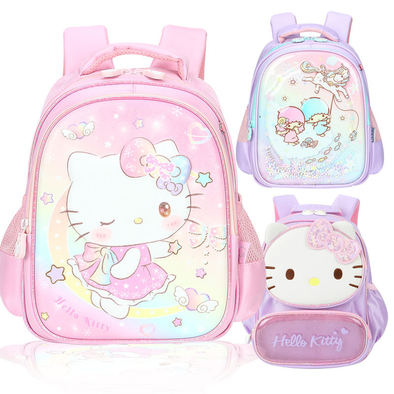 Hello Girls Kindergarten girl's protective alcbag baby 3-6-year-old 5-class cute young child small double shoulder bag
