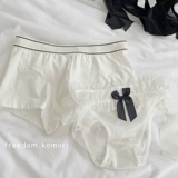 Сексуальное нижнее белье с бантиком для влюбленных, хлопковые кружевные штаны