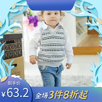 Infant childrens clothing autumn and winter new boys cotton sweater mens baby knitted pullover cotton wool vest