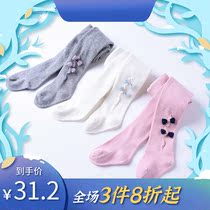 Female baby socks 2021 spring and autumn baby bottling socks bow pants children thin baby bottom socks