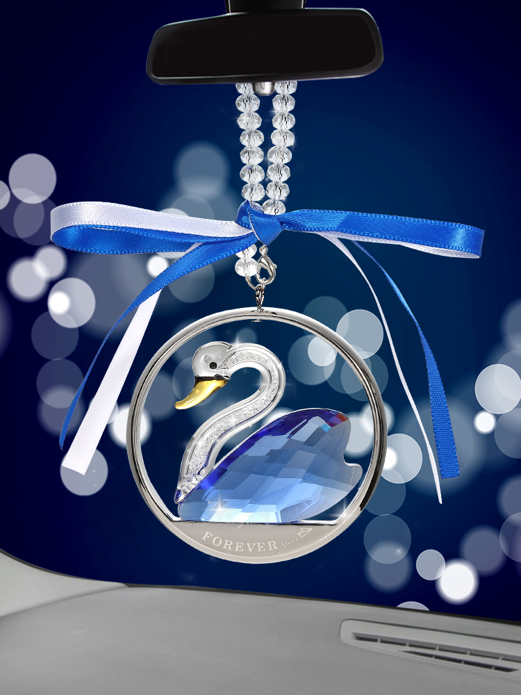 Car pendant Swan pendant Rear mirror pendant Goddess car interior charm Crystal ladies decoration ideas