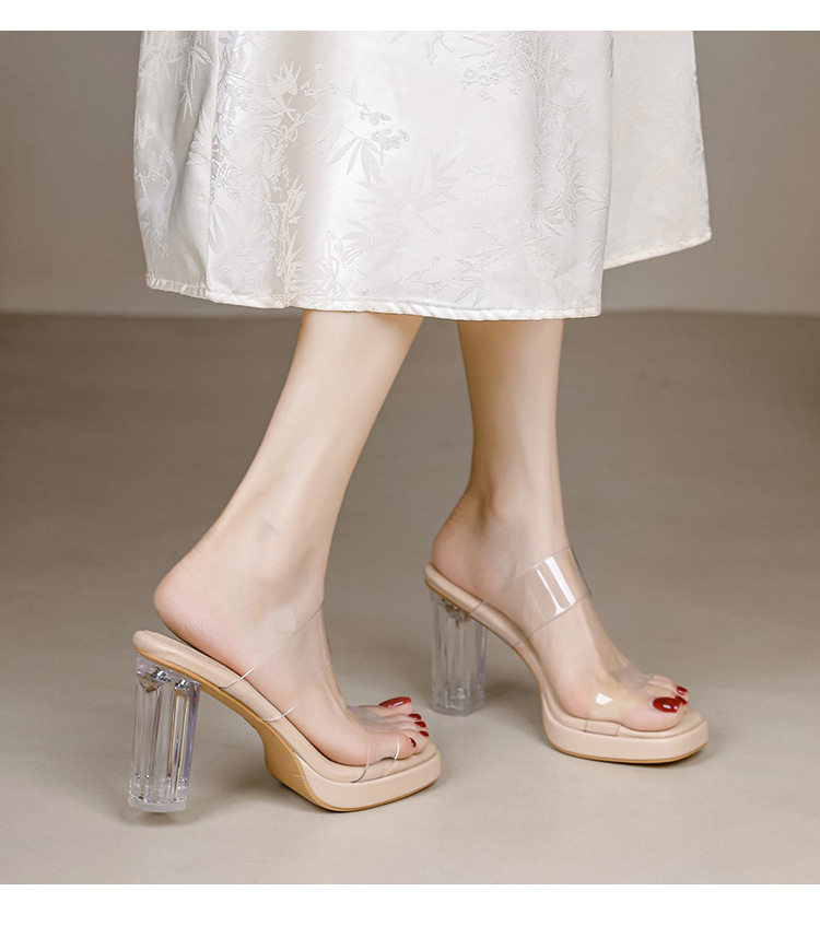 Women's Crystal High Heel Sandals For Elegant Evenings_voghion.com