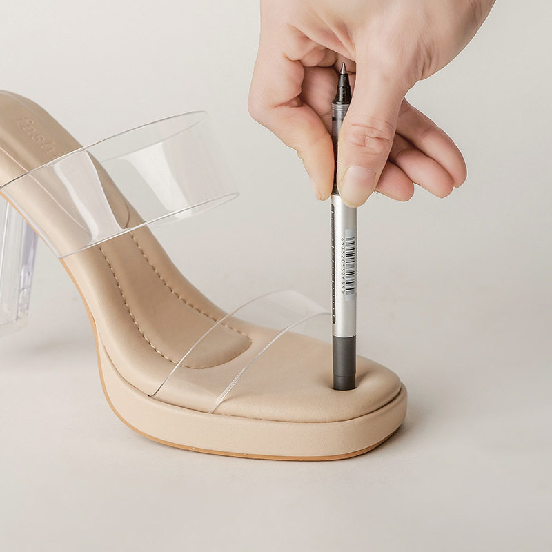 Women's Soft Soled, Non Greasy, Poop High Heels, Crystal High Heels_voghion.com