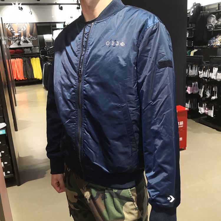 CONVERSE Converse 秋 男 Khóa kéo nam đứng cổ áo khoác dày áo khoác thể thao nam và áo khoác giải trí 10007503 áo khoác nam the thao