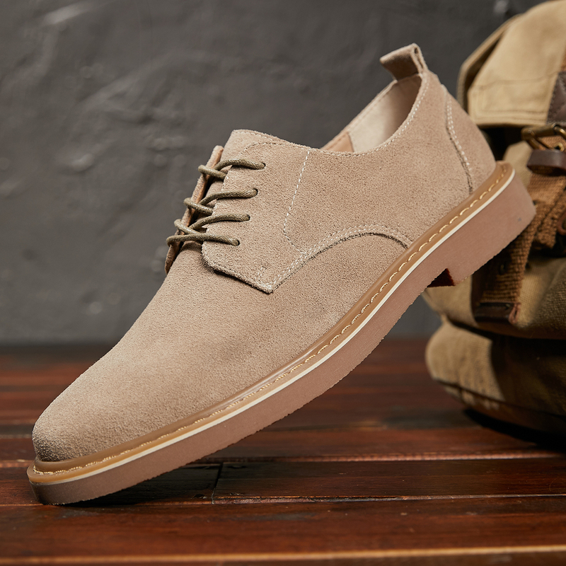 Suede Men's Shoes New Style Genuine Leather Rubber Sole Nubuck Leather Shoes Men's British Style Suede Casual Shoes Men's Martin Shoes