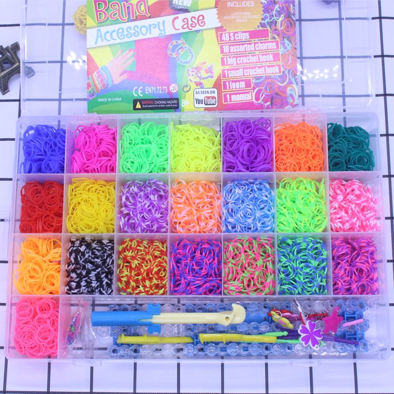 Rainbow Braiding colored rubber gluten handmade DIY handwoven children Puzzle Toys Gift big 28 Gg