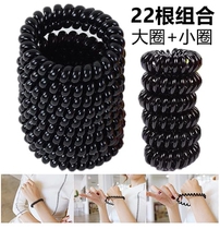 High stretch black telephone line Hairband tie hair cord rubber band children head rope hair accessories Joker keychain