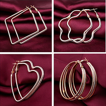 European and American fashion exaggerated love big ear ring personality wild ring ring ring ring ear buckle geometric Minimalist ear decoration