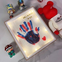 DIY handprint photo frame birthday anniversary couple boyfriend and girlfriend commemorative gift handmade home desktop decoration ornaments