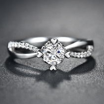 52 5 minutes H color SI clarity EX cut natural diamond ring 18K white gold can be inspected