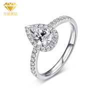 1 103 karat DE color VS clarity teardrop-shaped natural diamonds nv jie 18K gold diamond ring propose wedding ring