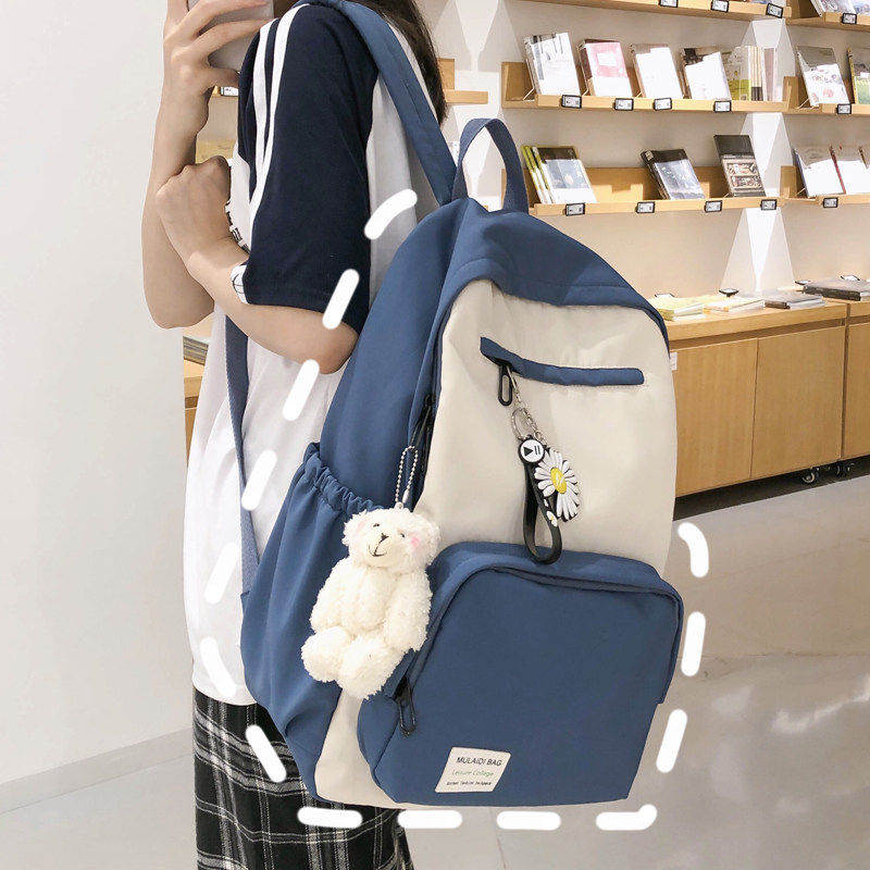 School bag female Korean version high school light large capacity junior high school student backpack girl school style versatile backpack computer