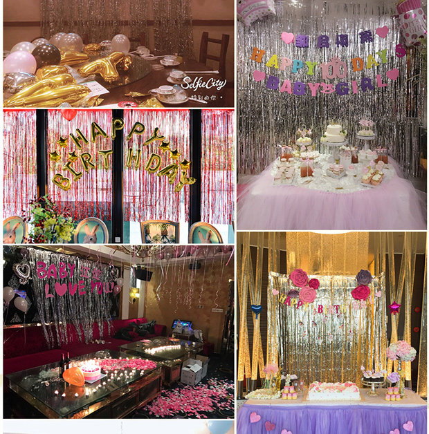 结婚用品婚房气球装饰雨丝帘婚礼生日布置彩带丝带背景墙装饰品详情9