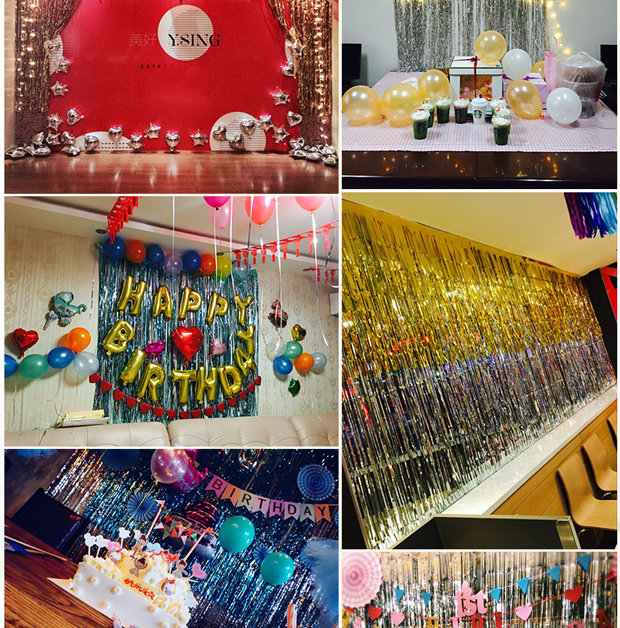 结婚用品婚房气球装饰雨丝帘婚礼生日布置彩带丝带背景墙装饰品详情11