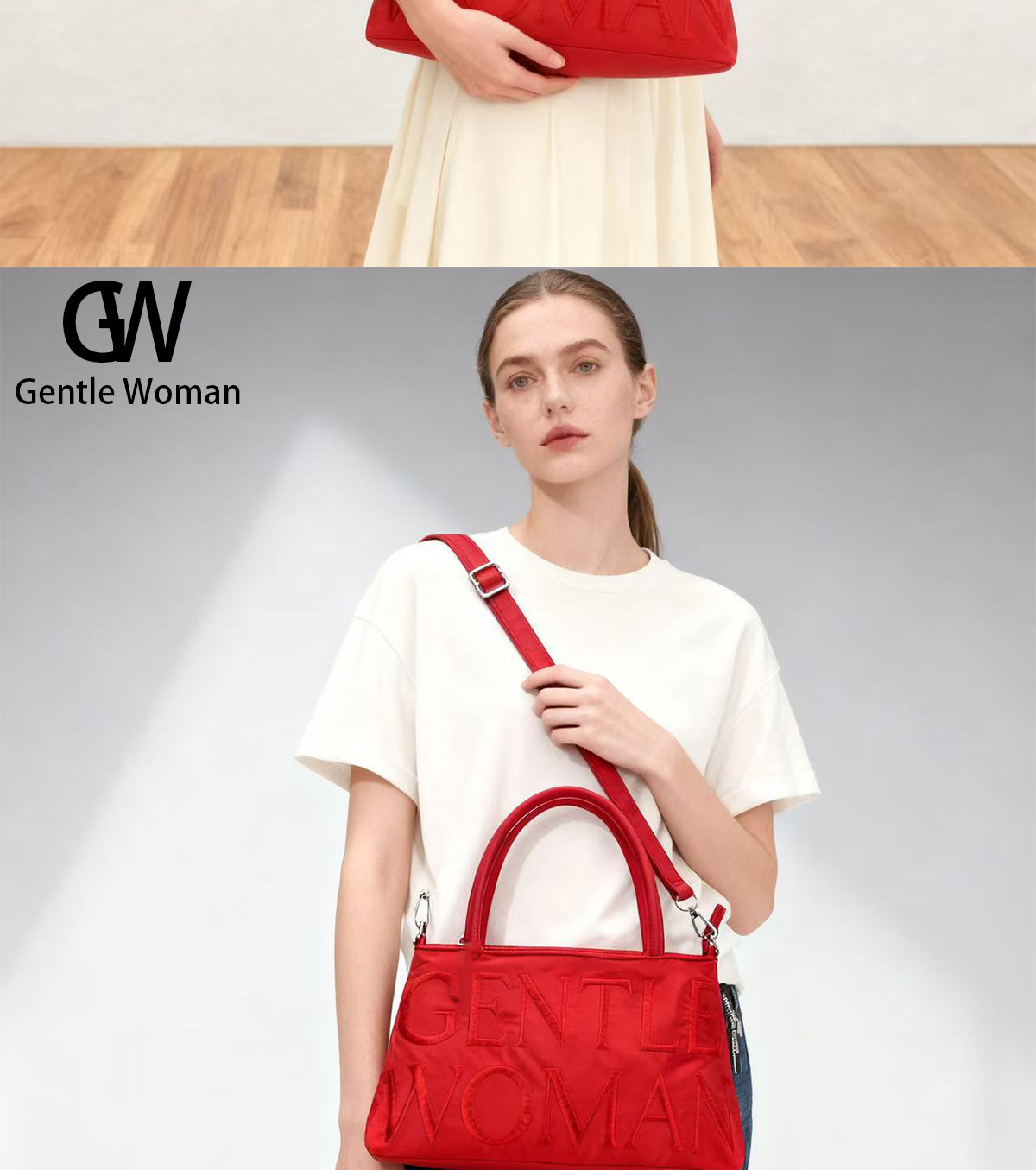 Сумка gentlewoman泰国新款高颜值小众刺绣时尚手提单肩斜跨托特包