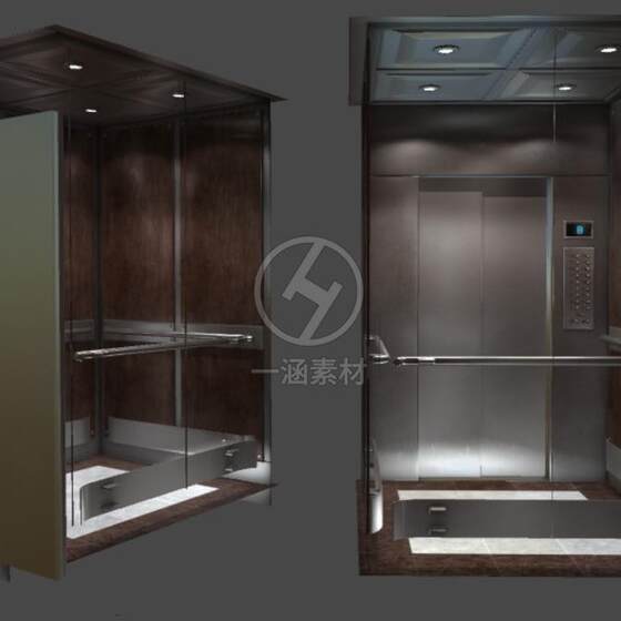 Unity3D Elevator Model with Script for Door Opening Animation