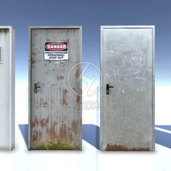 Unity3D Door Model with Sound Effects for Opening and Closing Doors, Without Animation, Wooden Door, Metal Door, Run down Doors