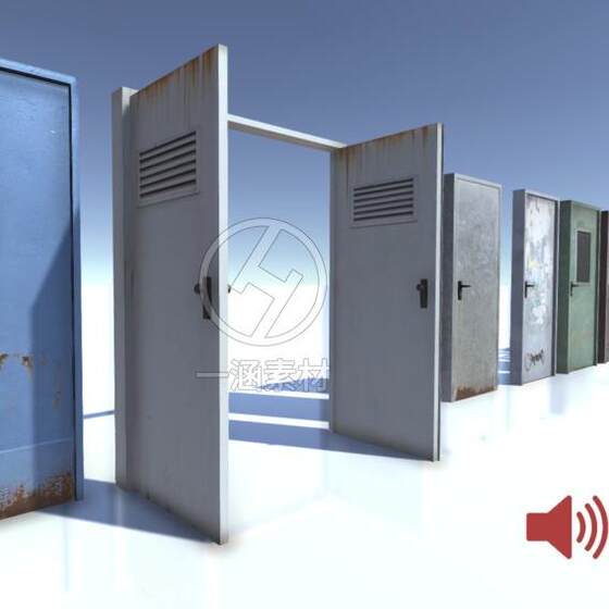 Unity3D Door Model with Sound Effects for Opening and Closing Doors, Without Animation, Wooden Door, Metal Door, Run down Doors