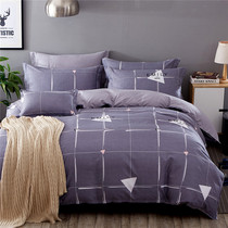 Net red Nordic style four-piece men cotton cotton quilt cover dormitory bed single three-piece bedding winter