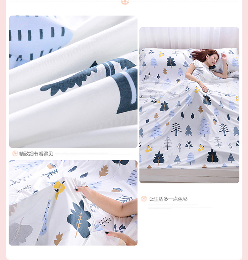 Du lịch khách sạn trên bẩn túi ngủ người lớn trong nhà bông di động du lịch khách sạn duy nhất đôi du lịch quilt cover tờ