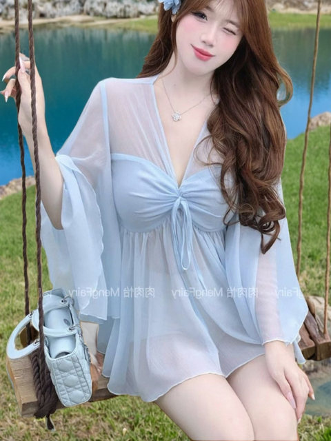 300Jin Jin is equal to 0.5kg. Large size fat mm long-sleeved shirt, pure desire, gentle and loose, new style, slightly fat, slim, thin and temperamental top for women.