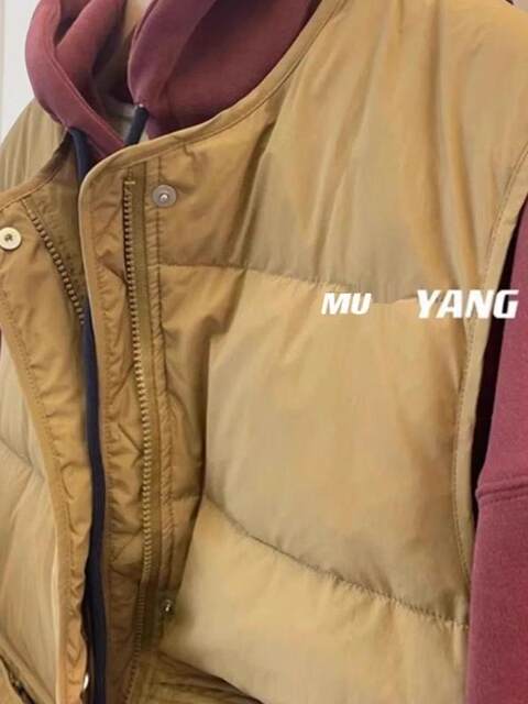 Large size fat mm300Jin Jin is equal to 0.5kg loose solid color vest warm vest fashion simple outer wear cotton sleeveless jacket ins