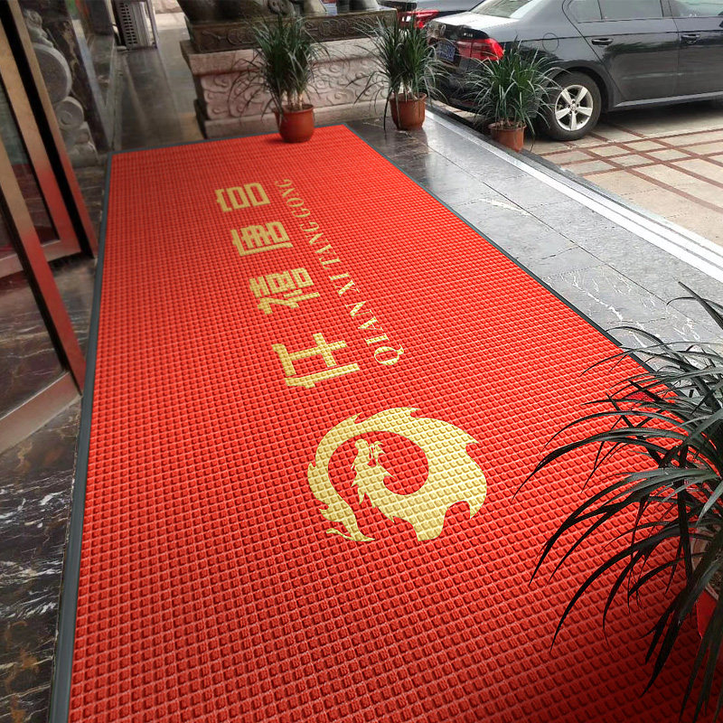 Welcome carpet custom logo hotel entrance hall non-slip mat custom large size door entrance absorbent mat