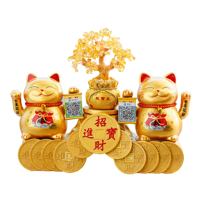 金色招财猫摆件！新店开业送礼品！自动招手发财猫太吸睛了！-招财猫-淘宝好物网