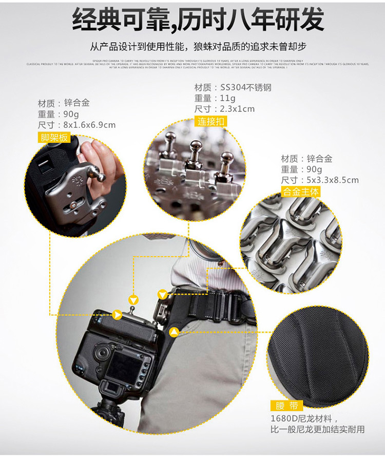 Mỹ Spider tarantula SLR camera eo treo hệ thống giảm xóc kép nhanh chóng treo tay súng vành đai dây đeo vai nhanh - Phụ kiện máy ảnh DSLR / đơn balo đựng máy ảnh và laptop