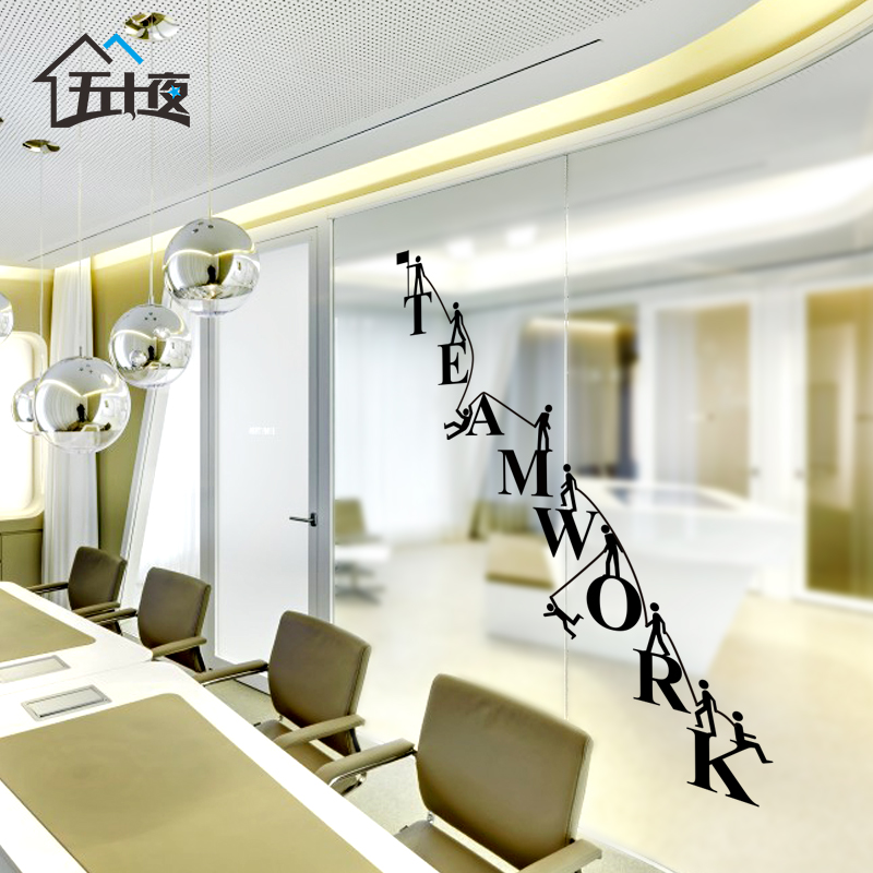 Creative office wall stickers corporate culture wallpaper english characters teamwork spirit inspirational decorative stickers